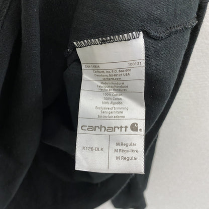 Carhartt　カーハート　長袖Tシャツ/ロンT　ポケット付き　ワンポイント　クルーネック　黒　ブラック　Mサイズ