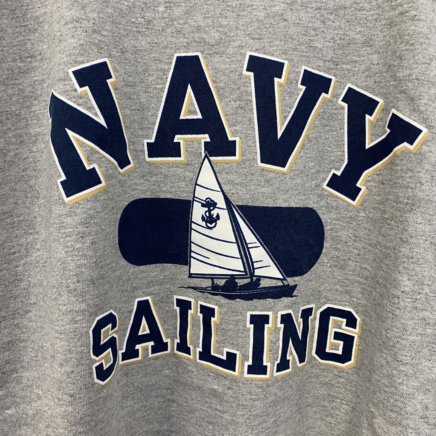 古着 used　champion チャンピオン　半袖プリントTシャツ　NAVY SAILING　クルーネック　グレー　Mサイズ