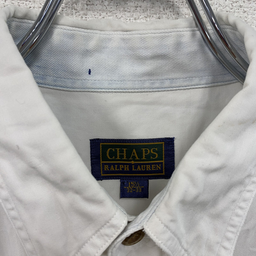 CHAPS　チャップス　RALPH LAUREN　ラルフローレン　長袖ボタンダウンシャツ　白　ホワイト　15 1/2サイズ