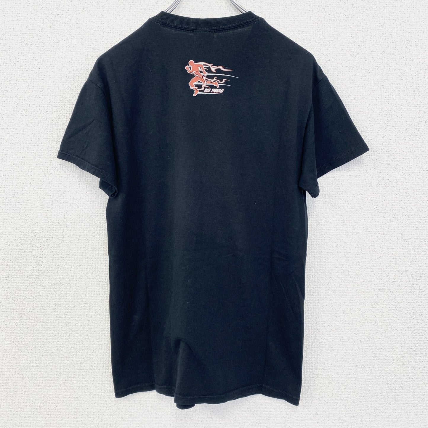 古着 used　GILDAN ギルダン　半袖スポーツデザインTシャツ　IP SWICH　陸上競技　クルーネック　黒　Sサイズ