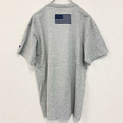 古着 used　champion チャンピオン　半袖プリントTシャツ　NAVY SAILING　クルーネック　グレー　Mサイズ