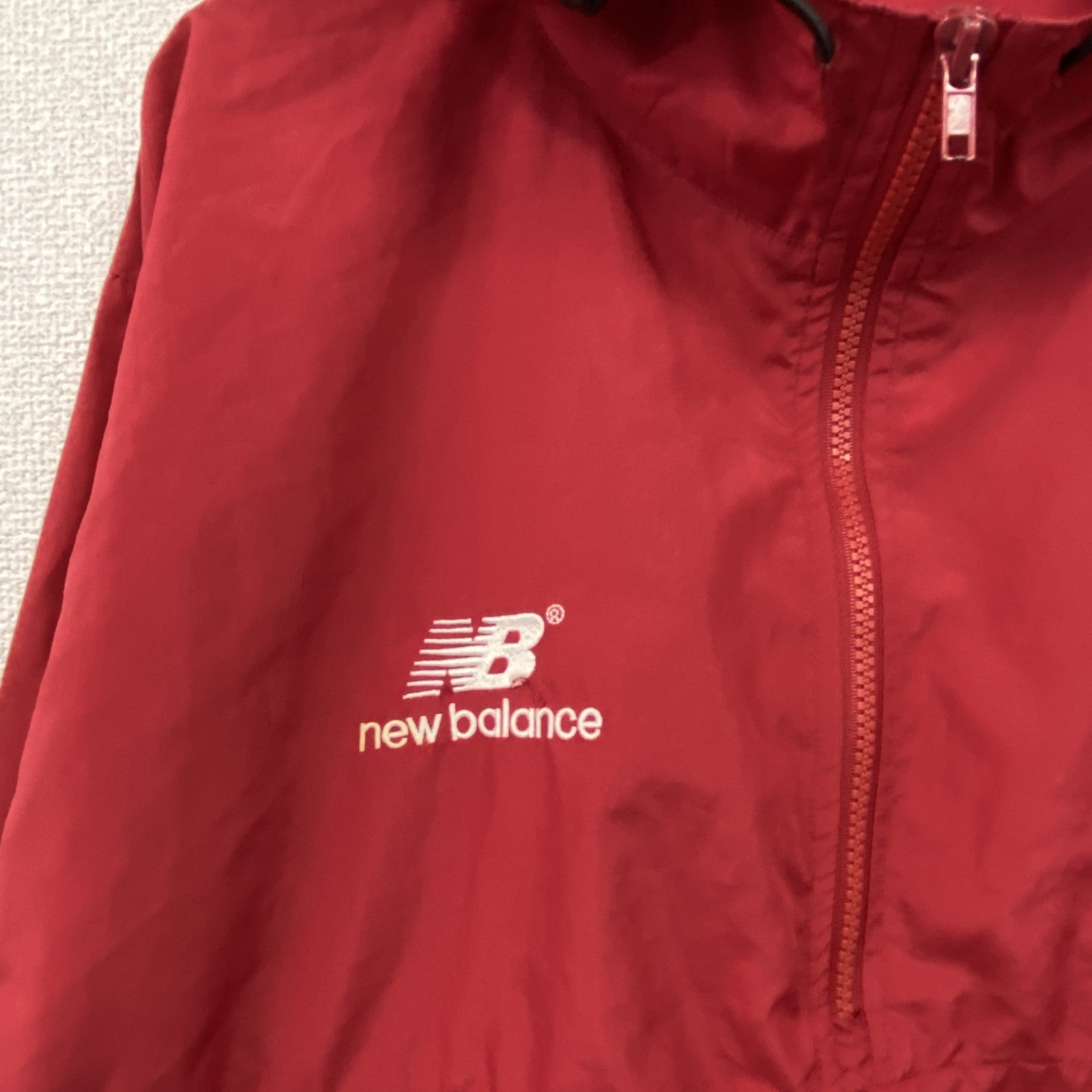 NEW BALANCE　ニューバランス　アノラックパーカー/フーディー　赤　レッド　Lサイズ