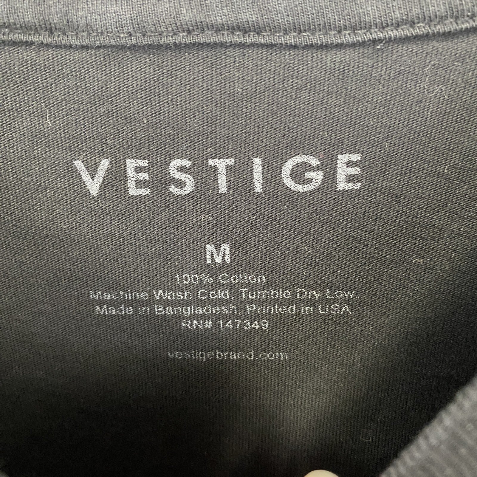 古着 used　VESTIGE　半袖プリントTシャツ　ブロックデザイン　カジュアル　モザイク　レトロ　クルーネック　黒　Mサイズ