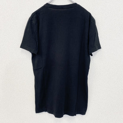 古着 used　VESTIGE　半袖プリントTシャツ　ブロックデザイン　カジュアル　モザイク　レトロ　クルーネック　黒　Mサイズ