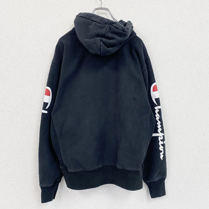 Champion　チャンピオン　リバースウィーブ　スウェットパーカー/フーディー　デカロゴ　現行　黒　ブラック　Lサイズ
