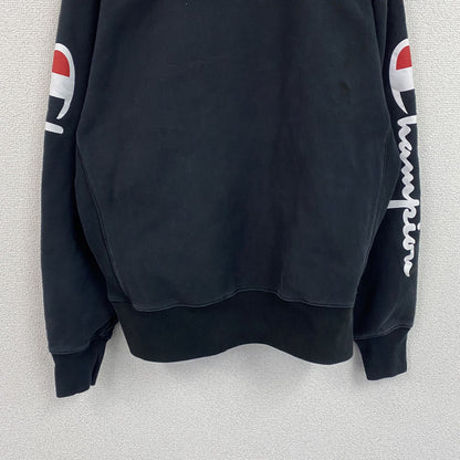 Champion　チャンピオン　リバースウィーブ　スウェットパーカー/フーディー　デカロゴ　現行　黒　ブラック　Lサイズ