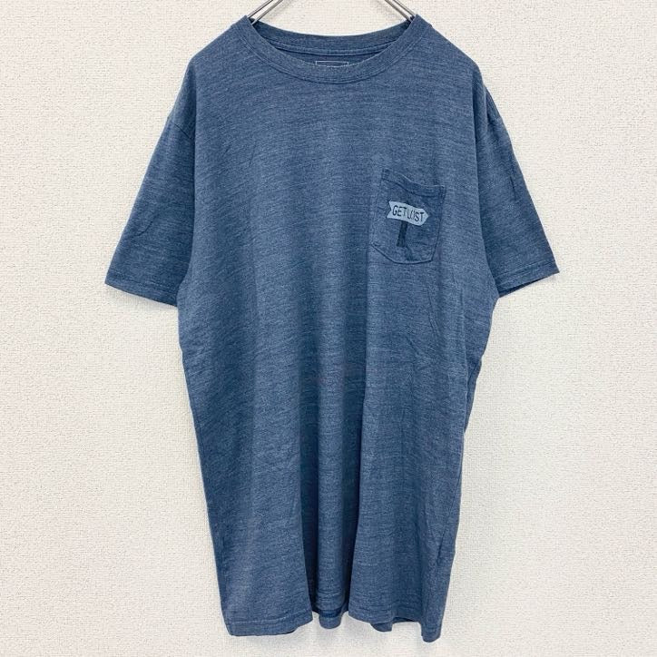 古着 used　THE NORTH FACE ザ・ノースフェイス　半袖バックプリントTシャツ　胸ポケット　ネイビー　XLサイズ