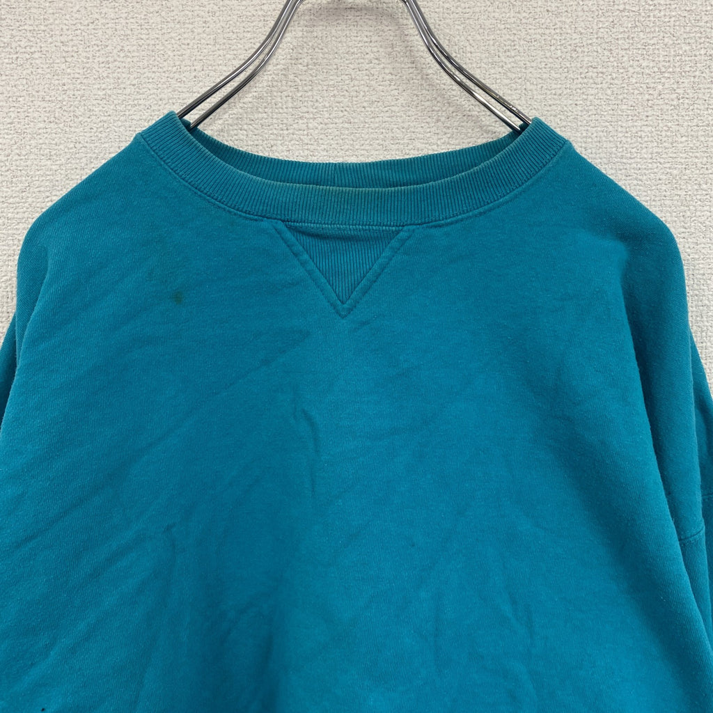 90s　OLD GAP　オールドギャップ　スウェット/トレーナー　前V　ヴィンテージ　ターコイズブルー　Lサイズ