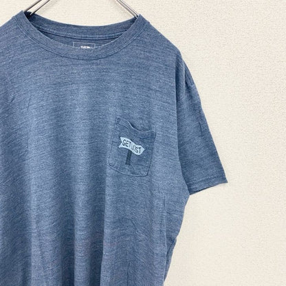 古着 used　THE NORTH FACE ザ・ノースフェイス　半袖バックプリントTシャツ　胸ポケット　ネイビー　XLサイズ