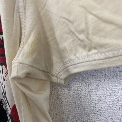 古着 used　Tazzio　半袖プリントTシャツ　CAR QUEEN KILLERS　レトロ風　クルーネック　ベージュ　Mサイズ