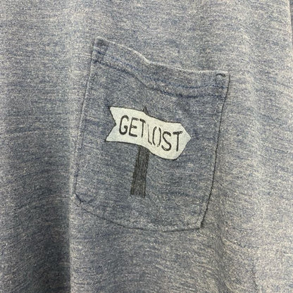 古着 used　THE NORTH FACE ザ・ノースフェイス　半袖バックプリントTシャツ　胸ポケット　ネイビー　XLサイズ