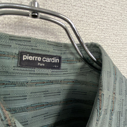 pierre cardin ピエールカルダン　長袖シャツ　総柄　ブルーグレイ　Lサイズ