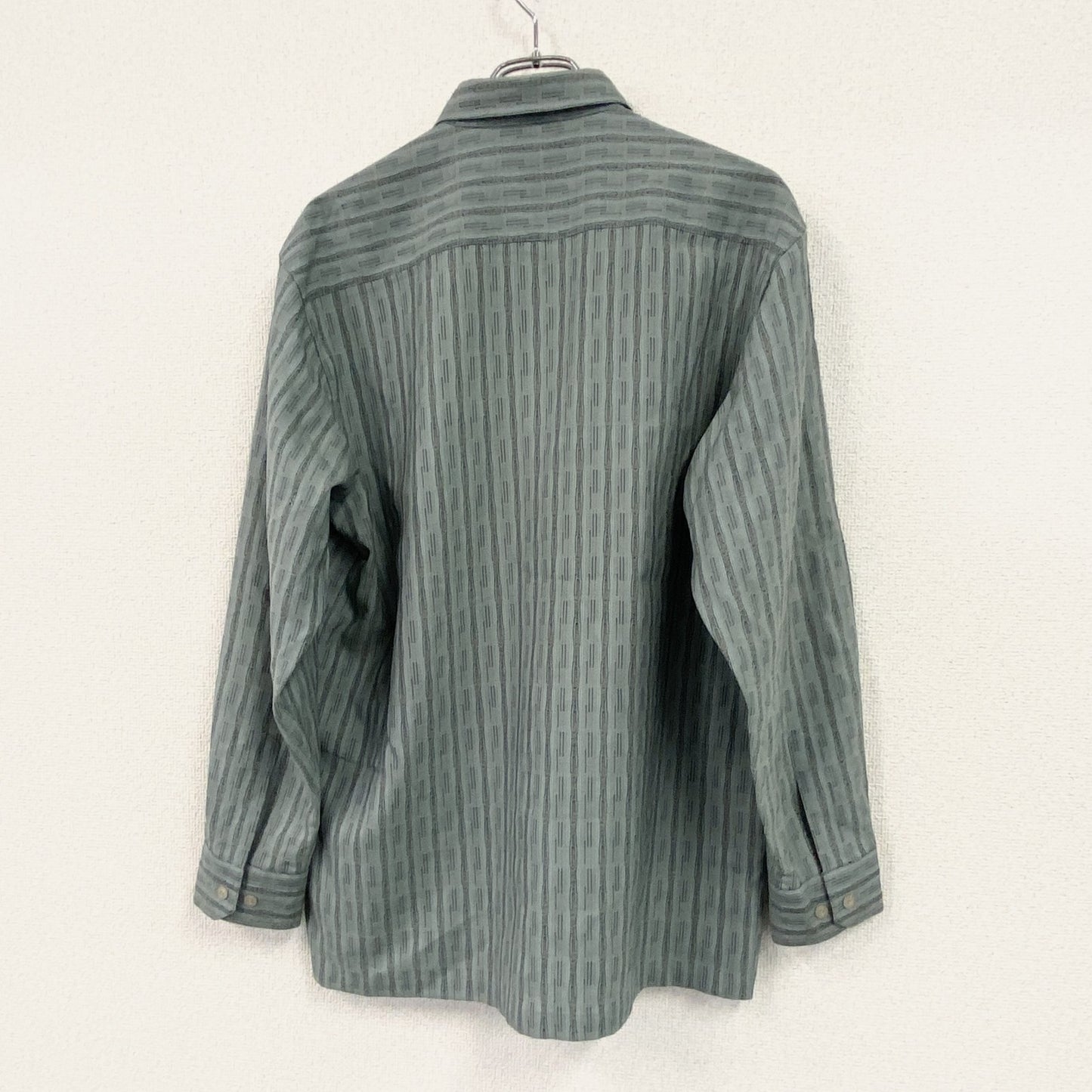pierre cardin ピエールカルダン　長袖シャツ　総柄　ブルーグレイ　Lサイズ