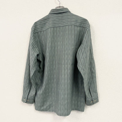 pierre cardin ピエールカルダン　長袖シャツ　総柄　ブルーグレイ　Lサイズ