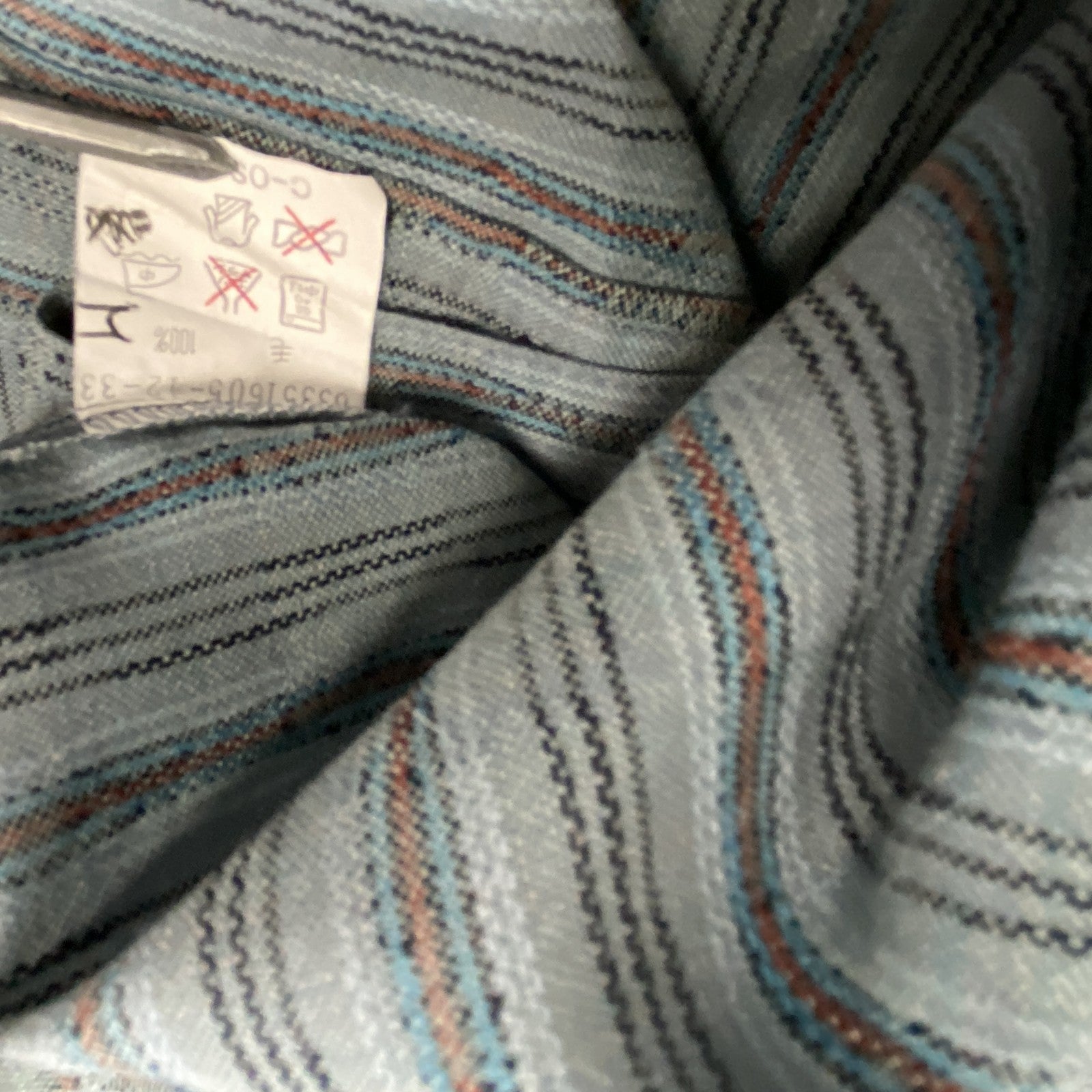 pierre cardin ピエールカルダン　長袖シャツ　総柄　ブルーグレイ　Lサイズ