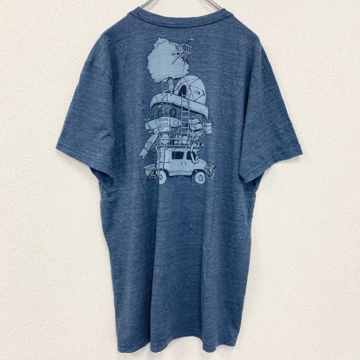 古着 used　THE NORTH FACE ザ・ノースフェイス　半袖バックプリントTシャツ　胸ポケット　ネイビー　XLサイズ