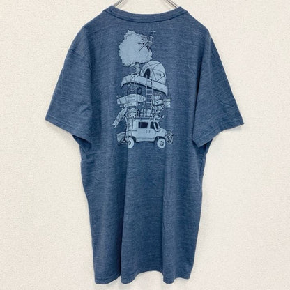 古着 used　THE NORTH FACE ザ・ノースフェイス　半袖バックプリントTシャツ　胸ポケット　ネイビー　XLサイズ