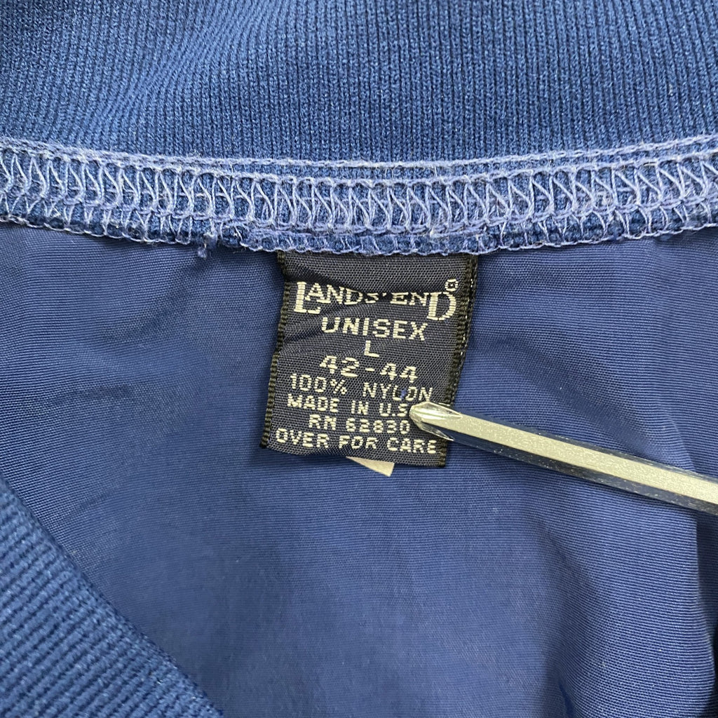 90s　LANDS’END　ランズエンド　ナイロンプルオーバージャケット　ヴィンテージ　青　ブルー　Lサイズ