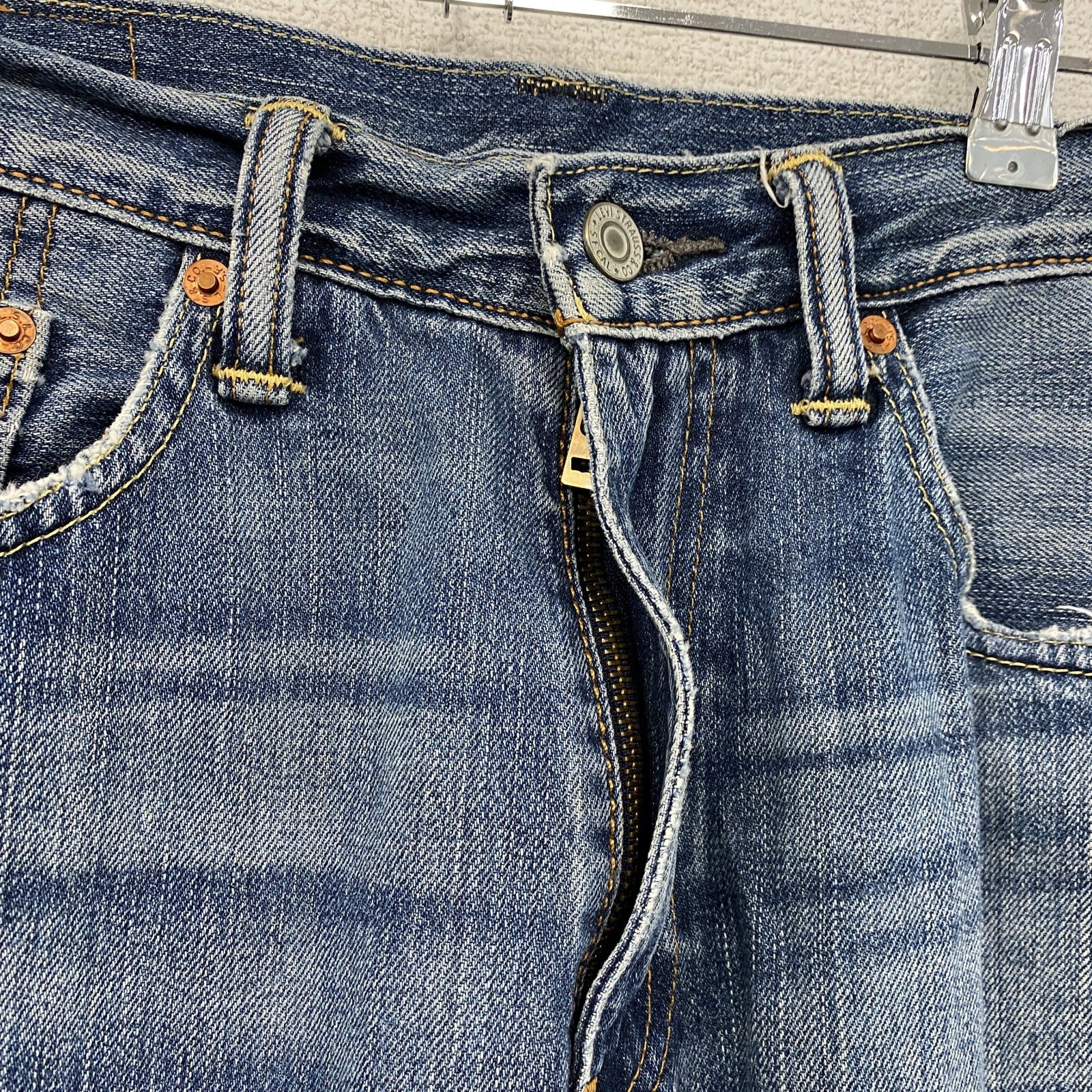 Levi's　リーバイス　505　デニムパンツ/ジーンズ　ジップフライ　縦落ち　鬼ヒゲ　インディゴ　W32サイズ