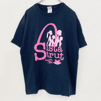 古着 used　GILDAN ギルダン　半袖プリントTシャツ　Sista Strut　クルーネック　春夏服　レトロ　黒　Lサイズ