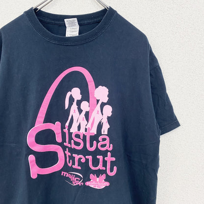 古着 used　GILDAN ギルダン　半袖プリントTシャツ　Sista Strut　クルーネック　春夏服　レトロ　黒　Lサイズ