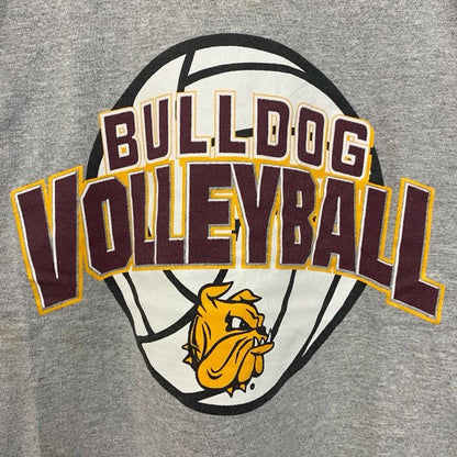 古着 used　champion チャンピオン　長袖プリントTシャツ　ロンT　BULLDOG　ソフトボール　グレー　Sサイズ