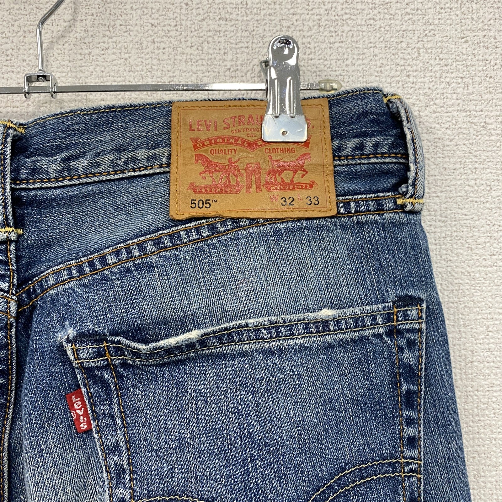 Levi's　リーバイス　505　デニムパンツ/ジーンズ　ジップフライ　縦落ち　鬼ヒゲ　インディゴ　W32サイズ