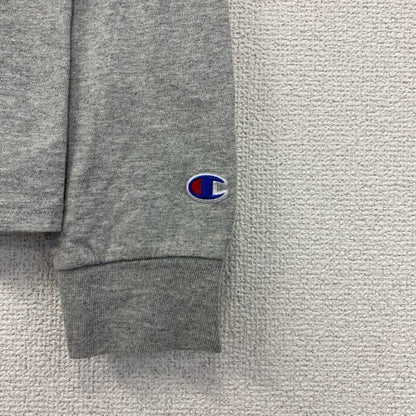 古着 used　champion チャンピオン　長袖プリントTシャツ　ロンT　BULLDOG　ソフトボール　グレー　Sサイズ