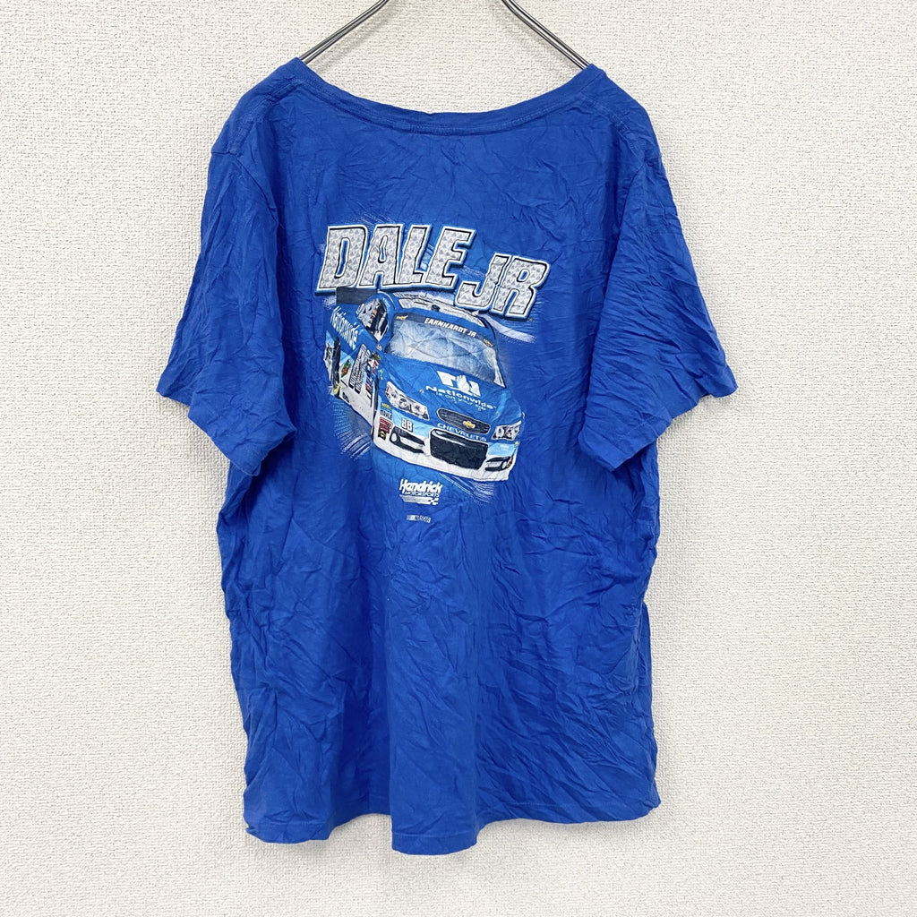 半袖プリントTシャツ　青　ブルー　XLサイズ