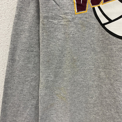 古着 used　champion チャンピオン　長袖プリントTシャツ　ロンT　BULLDOG　ソフトボール　グレー　Sサイズ