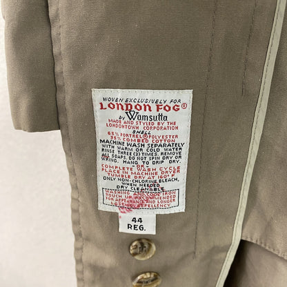 LONDON FOG　ロンドンフォグ　ステンカラーコート　バルマカーンコート　比翼仕立て　ベージュ　44サイズ
