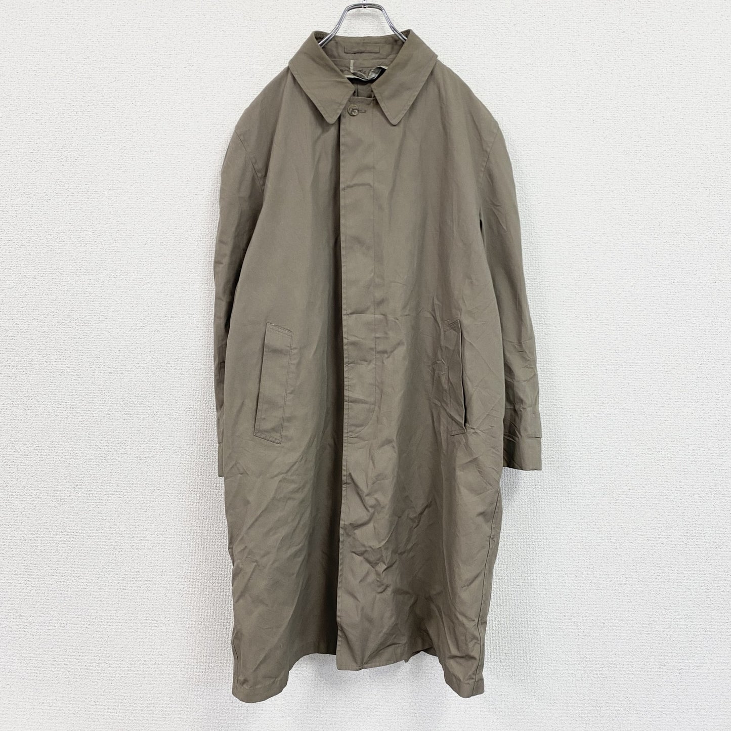 LONDON FOG　ロンドンフォグ　ステンカラーコート　バルマカーンコート　比翼仕立て　ベージュ　44サイズ