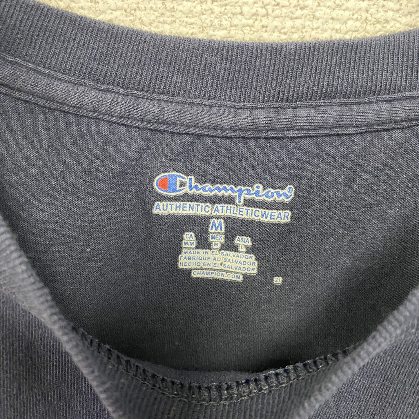 古着 used　champion　チャンピオン　半袖カレッジプリントTシャツ　ペンシルベニア大学　ネイビー　紺　Mサイズ