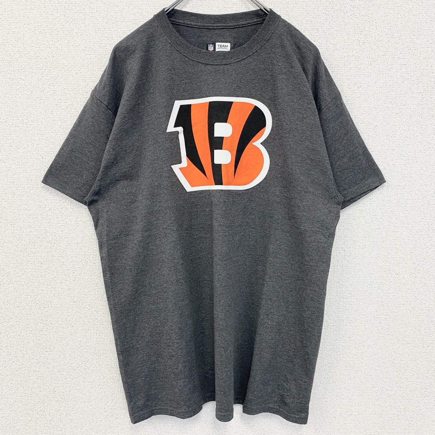 古着 used　半袖プリントTシャツ　NFL　TEAM　APPAREL　シンシナティ・ベンガルズ　フットボール　グレー　Lサイズ
