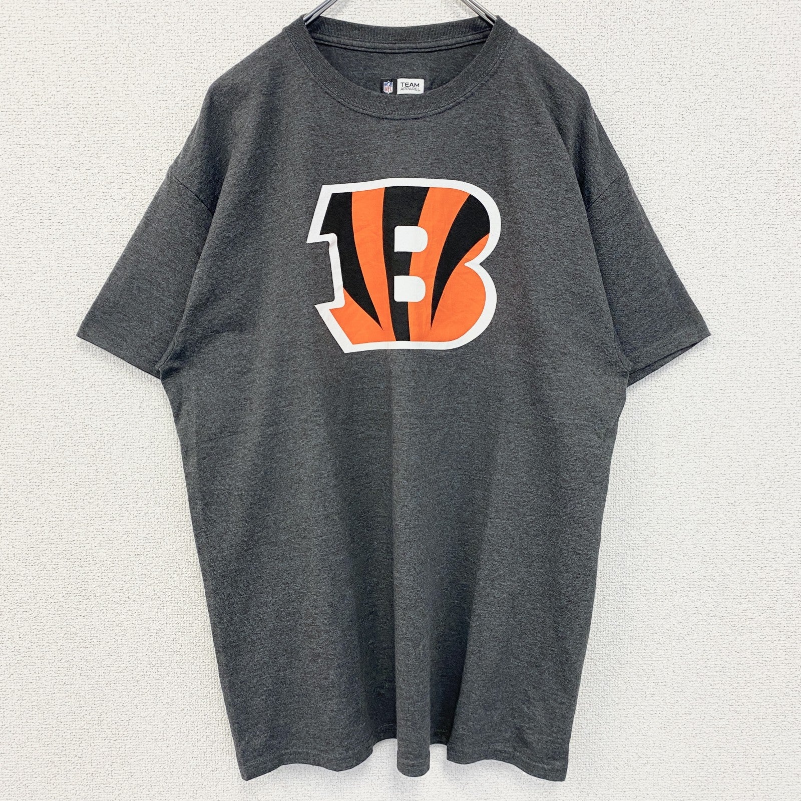 古着 used　半袖プリントTシャツ　NFL　TEAM　APPAREL　シンシナティ・ベンガルズ　フットボール　グレー　Lサイズ