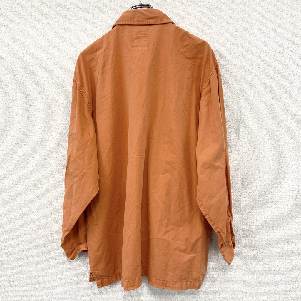 ～90s　CANOE BASICS 　フルジップシャツジャケット　ユーロヴィンテージ　ポケット付き　ヴィンテージ　オレンジ　Mサイズ