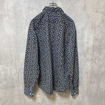 古着 used　STEEL＆JELLY　長袖総柄シャツ　花柄　デザイン　レトロ　秋冬服　メンズ　Lサイズ