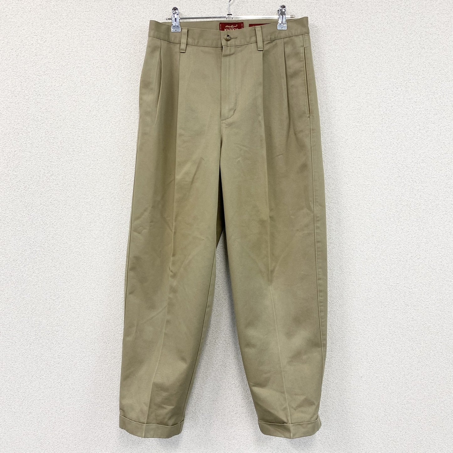 00s　Eddie Bauer　エディーバウアー　KHAKIS　チノパンツ　ツータック　ヴィンテージ　ベージュ　W30サイズ