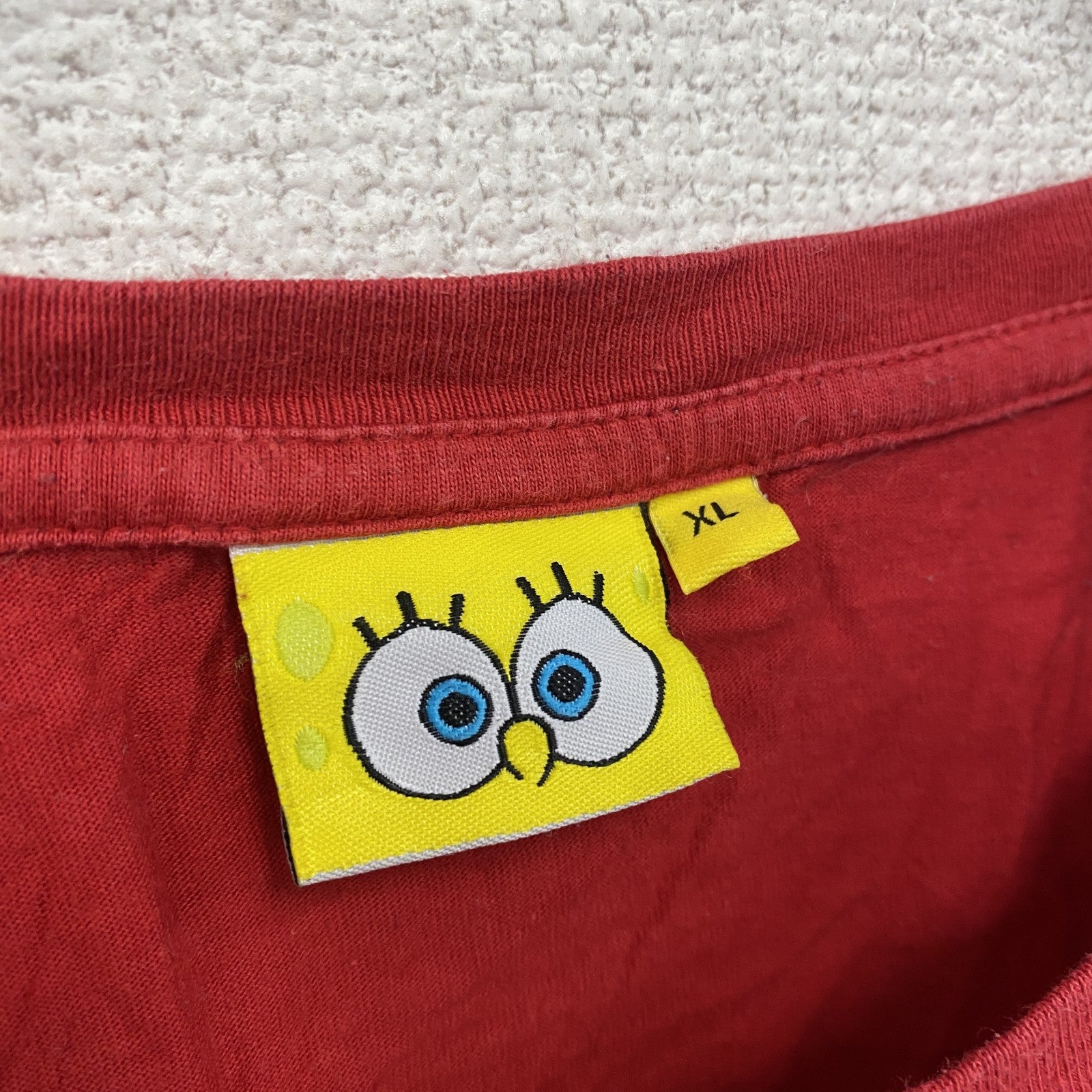 スポンジボブ　半袖プリントアニメTシャツ　キャラクターT　クリスマス　赤　レッド　XLサイズ