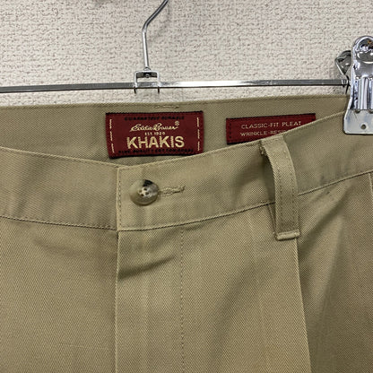 00s　Eddie Bauer　エディーバウアー　KHAKIS　チノパンツ　ツータック　ヴィンテージ　ベージュ　W30サイズ
