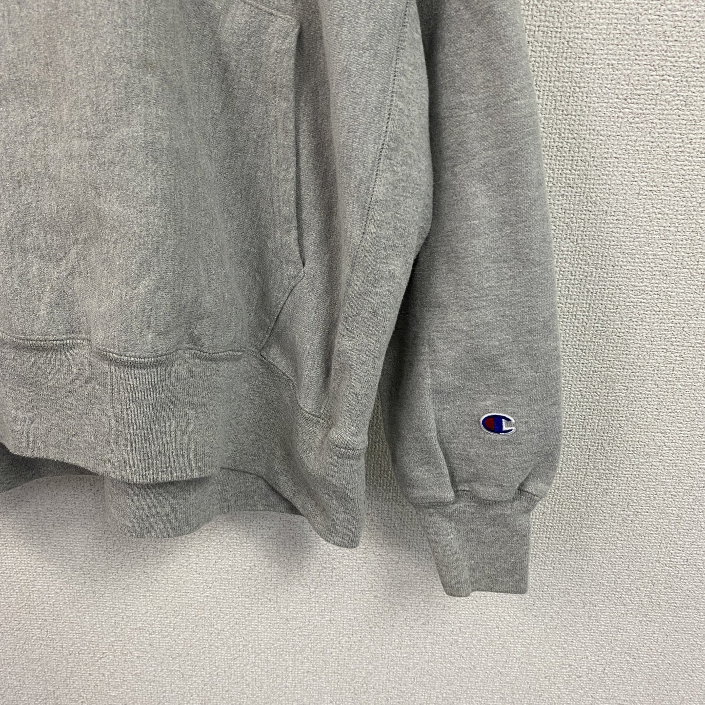 Champion　チャンピオン　リバースウィーブ　スウェットパーカー/フーディー　デカロゴ　霜降りグレー　Lサイズ