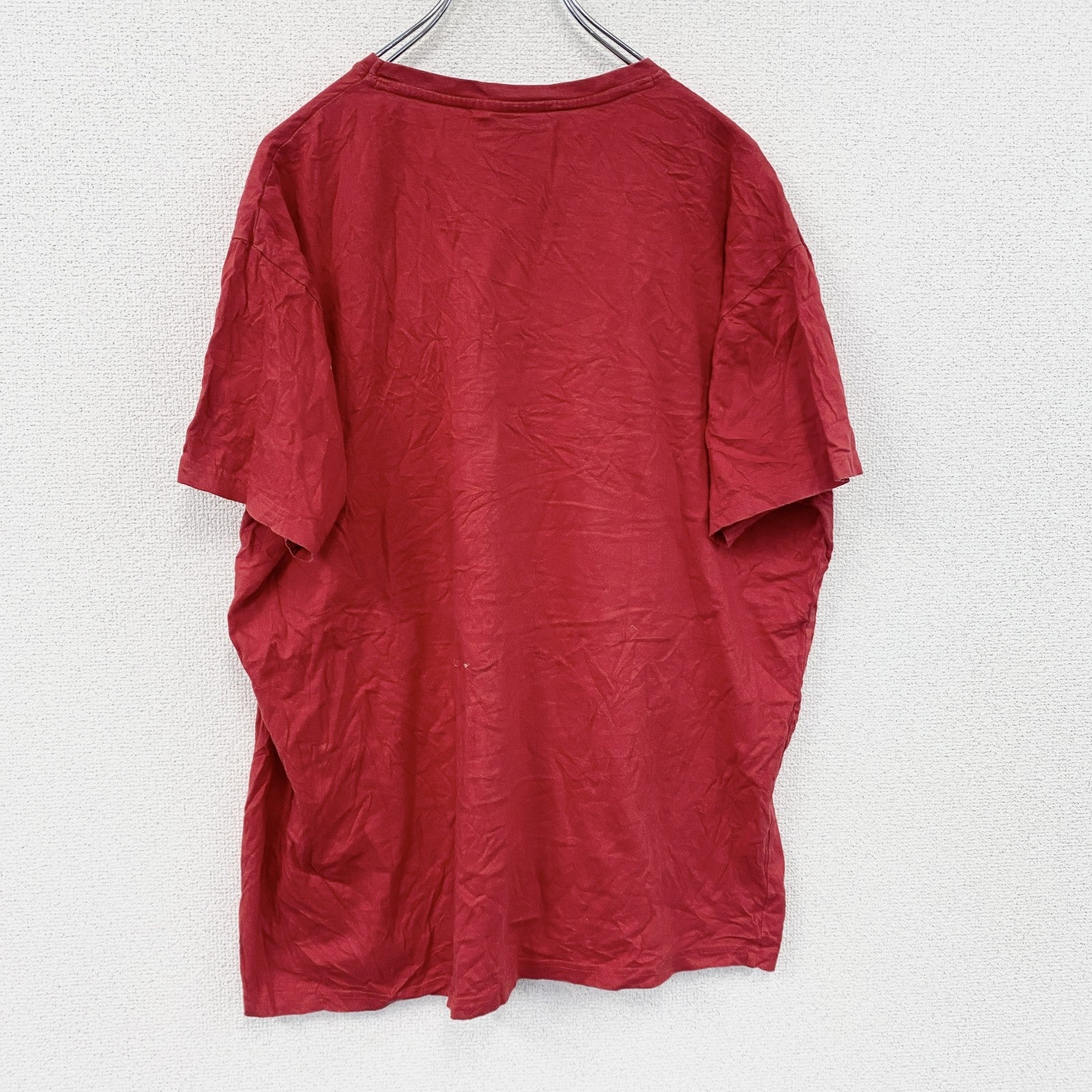 スポンジボブ　半袖プリントアニメTシャツ　キャラクターT　クリスマス　赤　レッド　XLサイズ