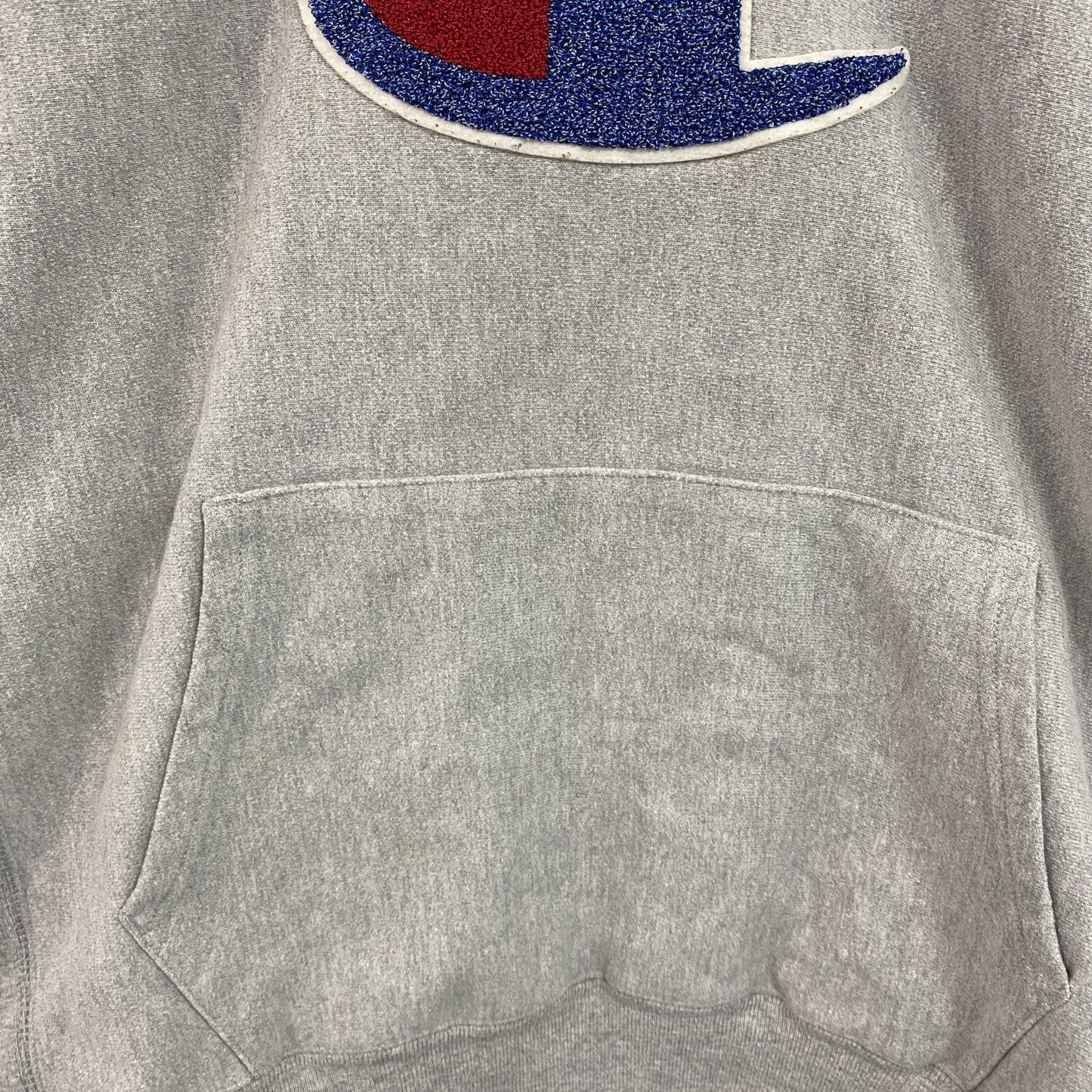 Champion　チャンピオン　リバースウィーブ　スウェットパーカー/フーディー　デカロゴ　霜降りグレー　Lサイズ