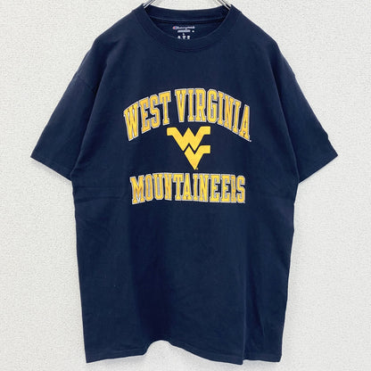 古着 used　champion チャンピオン　半袖カレッジプリントTシャツ　ウエストヴァージニア大学　ネイビー　Lサイズ