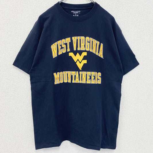 古着 used　champion チャンピオン　半袖カレッジプリントTシャツ　ウエストヴァージニア大学　ネイビー　Lサイズ
