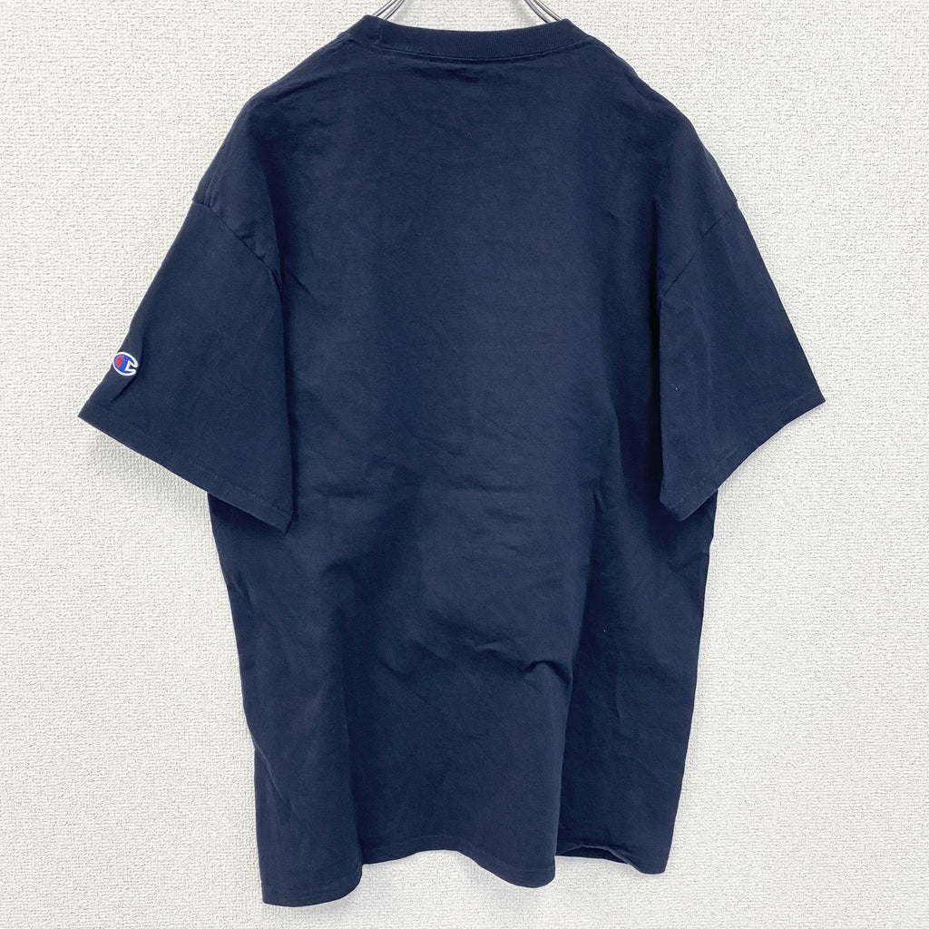 古着 used　champion チャンピオン　半袖カレッジプリントTシャツ　ウエストヴァージニア大学　ネイビー　Lサイズ