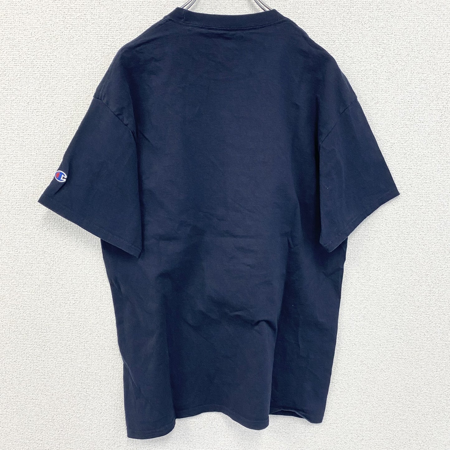 古着 used　champion チャンピオン　半袖カレッジプリントTシャツ　ウエストヴァージニア大学　ネイビー　Lサイズ
