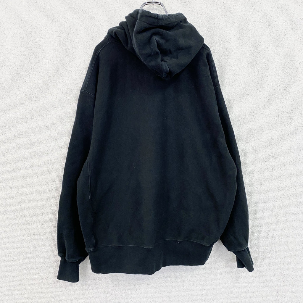 Champion　チャンピオン　リバースウィーブ　スウェットパーカー/フーディー　デカロゴ　黒　ブラック　XLサイズ