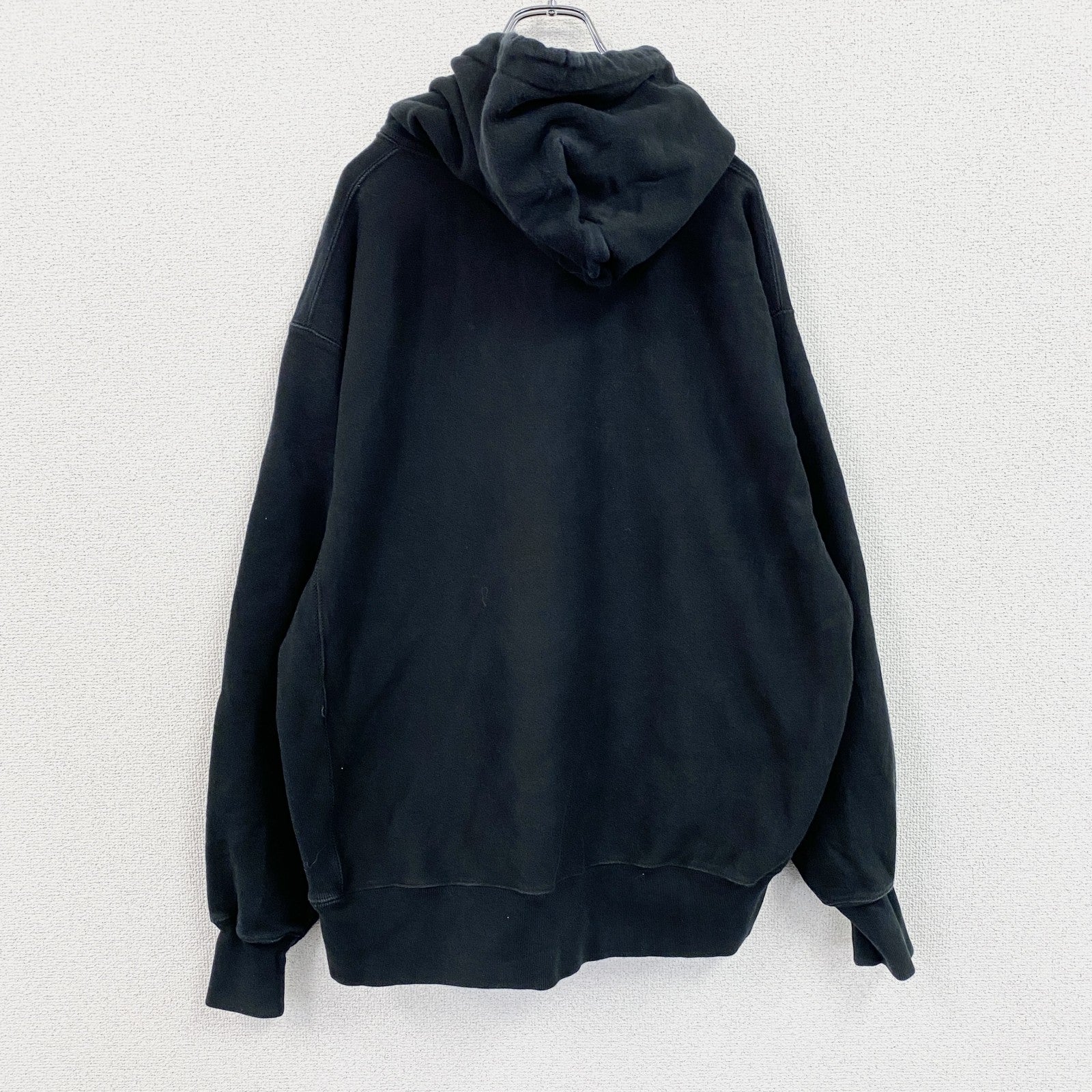 Champion　チャンピオン　リバースウィーブ　スウェットパーカー/フーディー　デカロゴ　黒　ブラック　XLサイズ