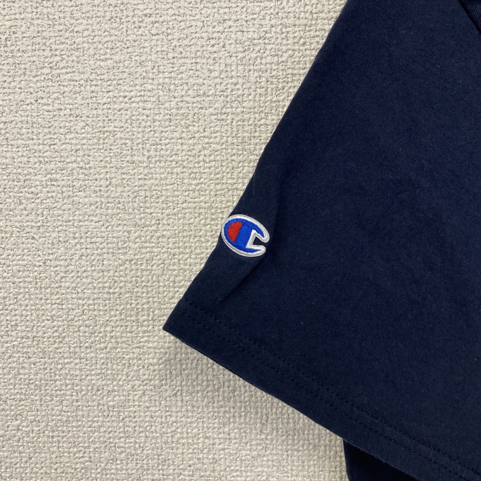 古着 used　champion チャンピオン　半袖カレッジプリントTシャツ　ウエストヴァージニア大学　ネイビー　Lサイズ